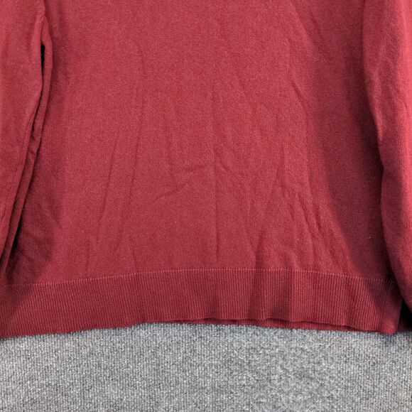 Barbour Women's Pendle Roll Collar Turtleneck Sweater Red 14 Elbow Patch - Picture 4 of 12